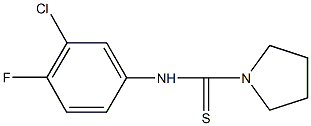 N-(3-chloro-4-fluorophenyl)-1-pyrrolidinecarbothioamide Struktur