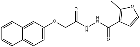 2-methyl-N'-[(2-naphthyloxy)acetyl]-3-furohydrazide Struktur