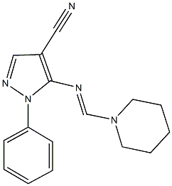 1-phenyl-5-[(1-piperidinylmethylene)amino]-1H-pyrazole-4-carbonitrile Struktur