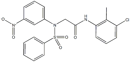 N-(3-chloro-2-methylphenyl)-2-[{3-nitrophenyl}(phenylsulfonyl)amino]acetamide Struktur