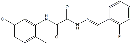 N-(5-chloro-2-methylphenyl)-2-[2-(2-fluorobenzylidene)hydrazino]-2-oxoacetamide Struktur