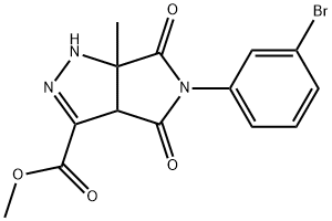 methyl 5-(3-bromophenyl)-6a-methyl-4,6-dioxo-1,3a,4,5,6,6a-hexahydropyrrolo[3,4-c]pyrazole-3-carboxylate Struktur