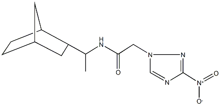 N-(1-bicyclo[2.2.1]hept-2-ylethyl)-2-{3-nitro-1H-1,2,4-triazol-1-yl}acetamide Struktur