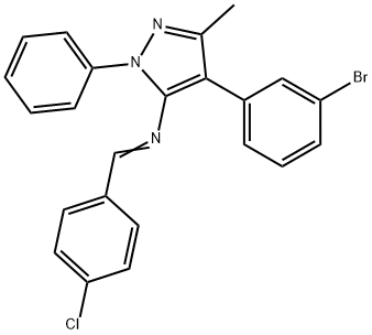 N-[4-(3-bromophenyl)-3-methyl-1-phenyl-1H-pyrazol-5-yl]-N-(4-chlorobenzylidene)amine Struktur