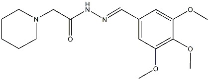 2-(1-piperidinyl)-N'-(3,4,5-trimethoxybenzylidene)acetohydrazide Struktur