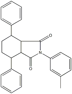 2-(3-methylphenyl)-4,7-diphenylhexahydro-1H-isoindole-1,3(2H)-dione Struktur