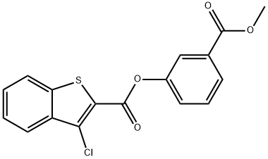 3-(methoxycarbonyl)phenyl 3-chloro-1-benzothiophene-2-carboxylate Struktur