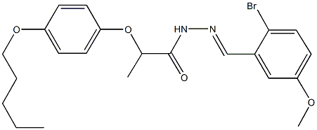 N'-(2-bromo-5-methoxybenzylidene)-2-[4-(pentyloxy)phenoxy]propanohydrazide Struktur