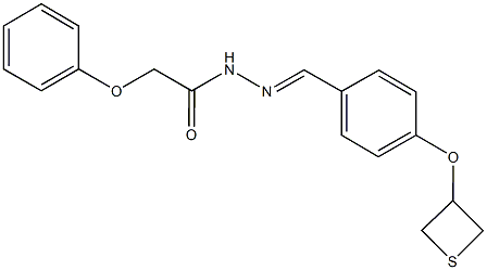 2-phenoxy-N'-[4-(3-thietanyloxy)benzylidene]acetohydrazide Struktur