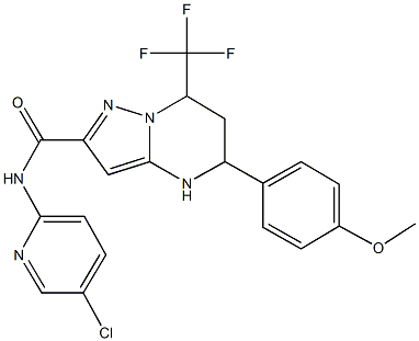 N-(5-chloro-2-pyridinyl)-5-(4-methoxyphenyl)-7-(trifluoromethyl)-4,5,6,7-tetrahydropyrazolo[1,5-a]pyrimidine-2-carboxamide Struktur