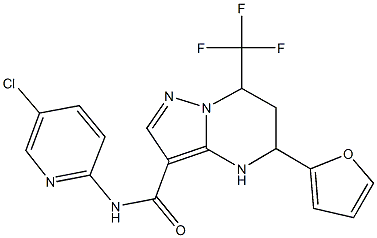 N-(5-chloro-2-pyridinyl)-5-(2-furyl)-7-(trifluoromethyl)-4,5,6,7-tetrahydropyrazolo[1,5-a]pyrimidine-3-carboxamide Struktur