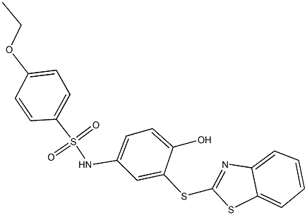 N-[3-(1,3-benzothiazol-2-ylsulfanyl)-4-hydroxyphenyl]-4-ethoxybenzenesulfonamide Struktur