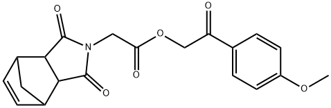 2-(4-methoxyphenyl)-2-oxoethyl (3,5-dioxo-4-azatricyclo[5.2.1.0~2,6~]dec-8-en-4-yl)acetate Struktur