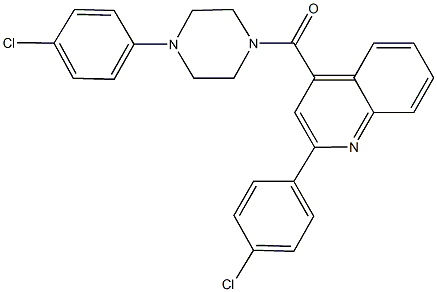 2-(4-chlorophenyl)-4-{[4-(4-chlorophenyl)-1-piperazinyl]carbonyl}quinoline Struktur