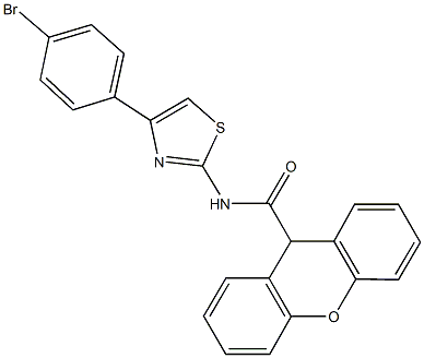 N-[4-(4-bromophenyl)-1,3-thiazol-2-yl]-9H-xanthene-9-carboxamide Struktur