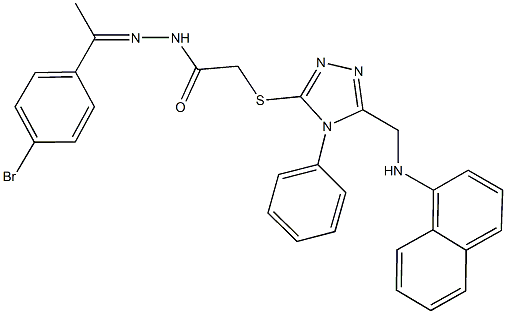 N'-[1-(4-bromophenyl)ethylidene]-2-({5-[(1-naphthylamino)methyl]-4-phenyl-4H-1,2,4-triazol-3-yl}sulfanyl)acetohydrazide Struktur