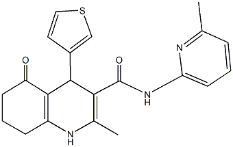 2-methyl-N-(6-methylpyridin-2-yl)-5-oxo-4-thien-3-yl-1,4,5,6,7,8-hexahydroquinoline-3-carboxamide Struktur