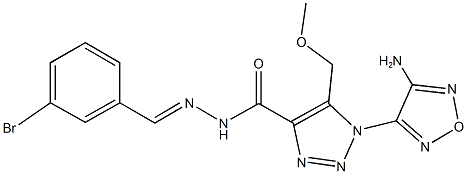 1-(4-amino-1,2,5-oxadiazol-3-yl)-N'-(3-bromobenzylidene)-5-(methoxymethyl)-1H-1,2,3-triazole-4-carbohydrazide Struktur