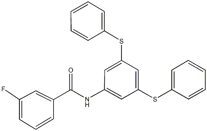 N-[3,5-bis(phenylsulfanyl)phenyl]-3-fluorobenzamide Struktur