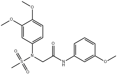 2-[3,4-dimethoxy(methylsulfonyl)anilino]-N-(3-methoxyphenyl)acetamide Struktur