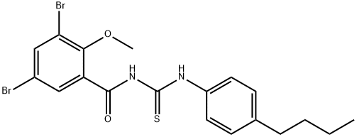 N-(4-butylphenyl)-N'-(3,5-dibromo-2-methoxybenzoyl)thiourea Struktur