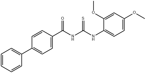 N-([1,1'-biphenyl]-4-ylcarbonyl)-N'-(2,4-dimethoxyphenyl)thiourea Struktur