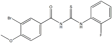 N-(3-bromo-4-methoxybenzoyl)-N'-(2-fluorophenyl)thiourea Struktur