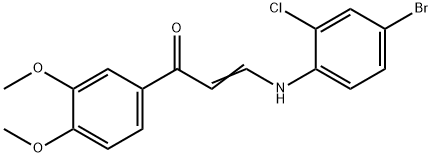 3-(4-bromo-2-chloroanilino)-1-(3,4-dimethoxyphenyl)-2-propen-1-one Struktur