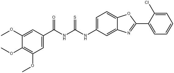 N-[2-(2-chlorophenyl)-1,3-benzoxazol-5-yl]-N'-(3,4,5-trimethoxybenzoyl)thiourea Struktur