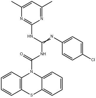 N-(4-chlorophenyl)-N'-(4,6-dimethyl-2-pyrimidinyl)-N''-(10H-phenothiazin-10-ylcarbonyl)guanidine Struktur