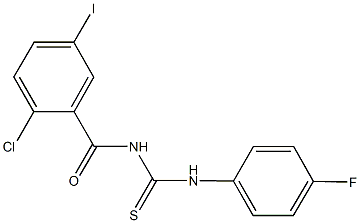 N-(2-chloro-5-iodobenzoyl)-N'-(4-fluorophenyl)thiourea Struktur