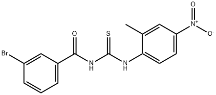 N-(3-bromobenzoyl)-N'-{4-nitro-2-methylphenyl}thiourea Struktur