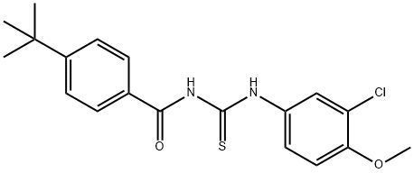 N-(4-tert-butylbenzoyl)-N'-(3-chloro-4-methoxyphenyl)thiourea Struktur