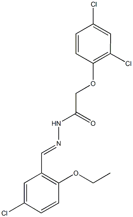 N'-(5-chloro-2-ethoxybenzylidene)-2-(2,4-dichlorophenoxy)acetohydrazide Struktur