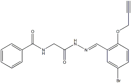 N-(2-{2-[5-bromo-2-(2-propynyloxy)benzylidene]hydrazino}-2-oxoethyl)benzamide Struktur