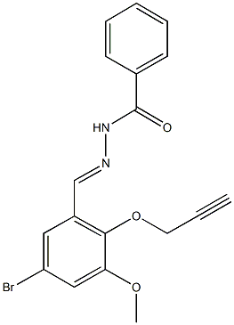 N'-[5-bromo-3-methoxy-2-(2-propynyloxy)benzylidene]benzohydrazide Struktur