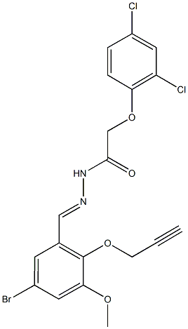 N'-[5-bromo-3-methoxy-2-(2-propynyloxy)benzylidene]-2-(2,4-dichlorophenoxy)acetohydrazide Struktur