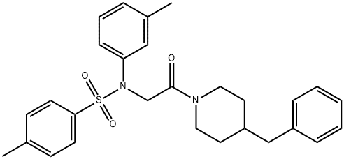 N-[2-(4-benzylpiperidin-1-yl)-2-oxoethyl]-4-methyl-N-(3-methylphenyl)benzenesulfonamide Struktur