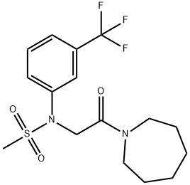 N-[2-(1-azepanyl)-2-oxoethyl]-N-[3-(trifluoromethyl)phenyl]methanesulfonamide Struktur