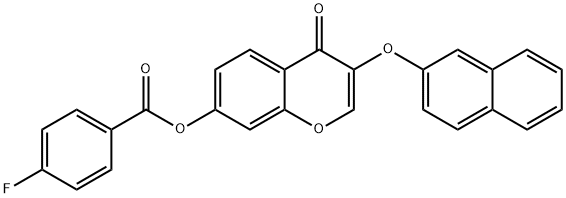 3-(2-naphthyloxy)-4-oxo-4H-chromen-7-yl 4-fluorobenzoate Struktur