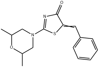 5-benzylidene-2-(2,6-dimethyl-4-morpholinyl)-1,3-thiazol-4(5H)-one Struktur