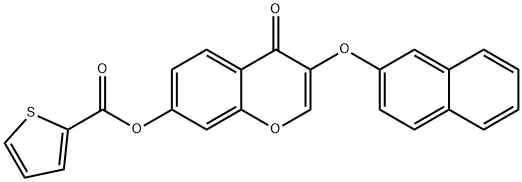 3-(2-naphthyloxy)-4-oxo-4H-chromen-7-yl 2-thiophenecarboxylate Struktur