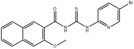 N-(5-bromo-2-pyridinyl)-N'-(3-methoxy-2-naphthoyl)thiourea Struktur