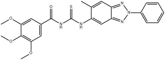 N-(6-methyl-2-phenyl-2H-1,2,3-benzotriazol-5-yl)-N'-(3,4,5-trimethoxybenzoyl)thiourea Struktur