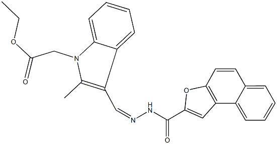 ethyl {2-methyl-3-[2-(naphtho[2,1-b]furan-2-ylcarbonyl)carbohydrazonoyl]-1H-indol-1-yl}acetate Struktur