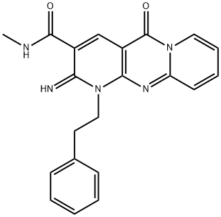 2-imino-N-methyl-5-oxo-1-(2-phenylethyl)-1,5-dihydro-2H-dipyrido[1,2-a:2,3-d]pyrimidine-3-carboxamide Struktur