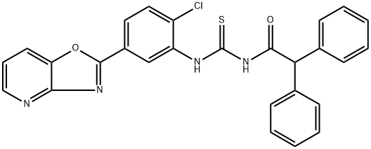 N-(2-chloro-5-[1,3]oxazolo[4,5-b]pyridin-2-ylphenyl)-N'-(diphenylacetyl)thiourea Struktur