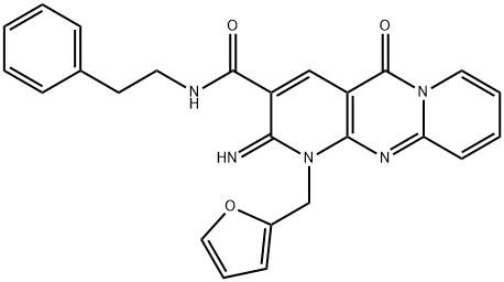 1-(2-furylmethyl)-2-imino-5-oxo-N-(2-phenylethyl)-1,5-dihydro-2H-dipyrido[1,2-a:2,3-d]pyrimidine-3-carboxamide Struktur