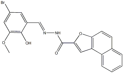 N'-(5-bromo-2-hydroxy-3-methoxybenzylidene)naphtho[2,1-b]furan-2-carbohydrazide Struktur