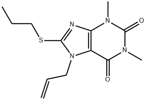 7-allyl-1,3-dimethyl-8-(propylsulfanyl)-3,7-dihydro-1H-purine-2,6-dione Struktur